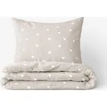 Krepové povlečení - Srdíčka na latte 150 x 200 a 50 x 60 cm