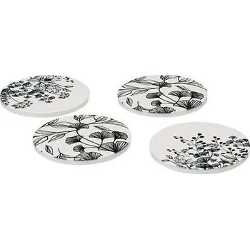 5five simply smart sada 4 keramických podtácků s květinovým motivem bílé 10 cm