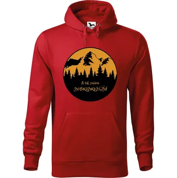 Pánská mikina DOBRÝ TRIKO Pánská mikina s potiskem Dobrodružství Velikost pánské mikiny: S, Barva: Červená