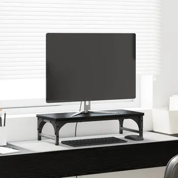 Držák monitoru Stojan na monitor Černý dub 55 x 23 x 14 cm kompozitní dřevo