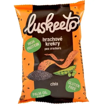 Luskeeto Luštěninové krekry chia, 40 g