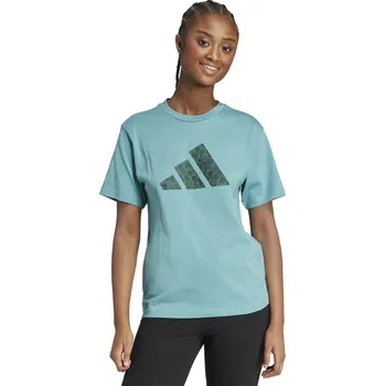 Dámské triko s krátkým rukávem ADIDAS-Animal Graphic Tee W powder teal Modrá XS