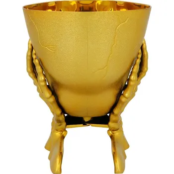 Karnevalový kostým Miska Zlatá lebka (16 x 15 x 17 cm)