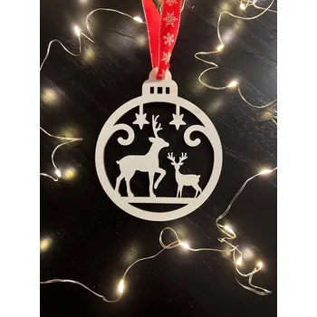 Vánoční ozdoba Vsepropejska Bílé Vánoční ozdoby baňky 2 Typ: Baňka 2