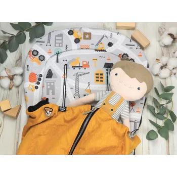 SET Podložka prodloužená (Builder, černý fleece) + copánková deka (dijon, černý fleece)