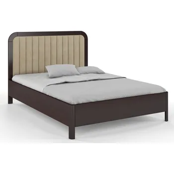 Postel Zvýšená postel s čalouněným čelem - Modena - borovice Čalounění postele: 2303, Odstín moření: Palisander, Rozměr: 120x200