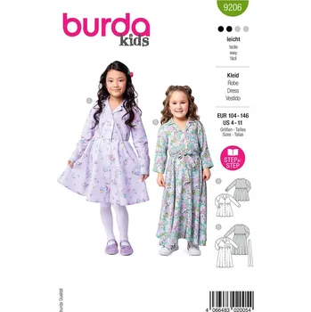 Střih na dětské volné šaty ve vel. 104-146 9206