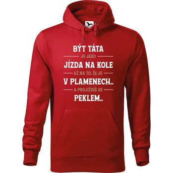 Pánská mikina DOBRÝ TRIKO Pánská mikina s potiskem Být táta Velikost pánské mikiny: 3XL, Barva: Červená