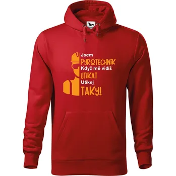 Pánská mikina DOBRÝ TRIKO Pánská mikina s potiskem Pyrotechnik Velikost pánské mikiny: 2XL, Barva: Červená