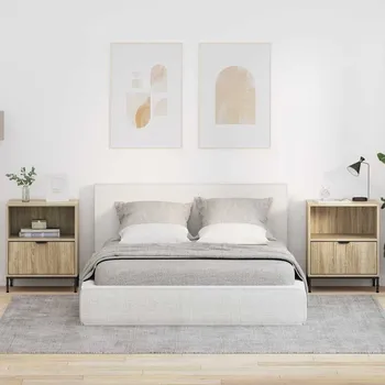 Ložnice Noční stolky 2 pcs dub sonoma 49 x 36 x 61 cm Kompozitní dřevo