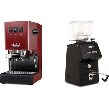 Kávovar Gaggia Classic E24 BC, red + Ascaso H64, black