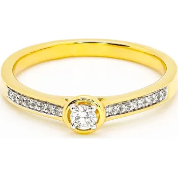 Prsten Prsten ze žlutého zlata s diamanty R4949