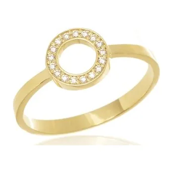 Prsten Dámský prsten ze žlutého zlata s diamanty BP0109F + DÁREK ZDARMA