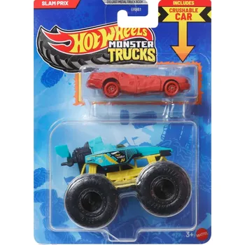 auto na autodráhu Hot Wheels Monster Trucks Slam Prix Collision
