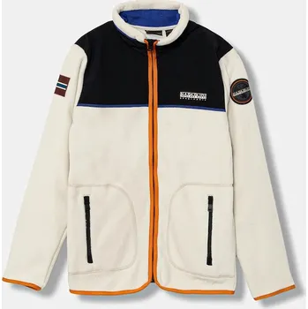 Chlapecká mikina Dětská fleecová mikina Napapijri T-ARBARI béžová barva, s aplikací, NP0A88ZVN1J1 NP0A88ZVN1J1.134.172 80X, vel. 158-164