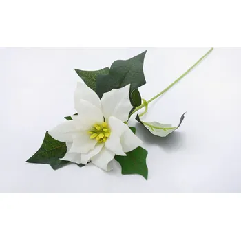 Vánoční dekorace Umělá VĚTVIČKA VÁNOČNÍ HVĚZDA bílá malá