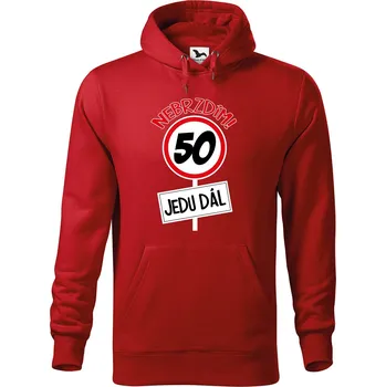 Pánská mikina DOBRÝ TRIKO Pánská mikina s potiskem Nebrzdím 50 Velikost pánské mikiny: S, Barva: Červená