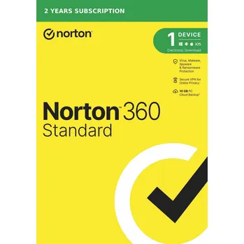 Software NORTON 360 STANDARD 10GB + VPN 1 uživatel pro 1 zařízení na 2 roky ESD