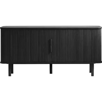 Komoda Moderní rýhovaná komoda Vocan černý dub 160 cm na nožkách do obýváku