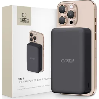 Powerbanka Tech Protect PB12 Lifemag MagSafe 20 Ah černá