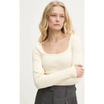 Dámské tričko Tričko s dlouhým rukávem Answear.LAB LLT.624CHARLIE2.ums béžová 01X, vel. L