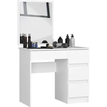 Toaletní stolek KOSMETICKÝ TOALETNÍ STOLEK S ZRCADLEM T-6/SL 500x600 PRAVÝ BÍLÝ