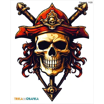 Textilie k potisku Lebka pirát – nažehlovačka