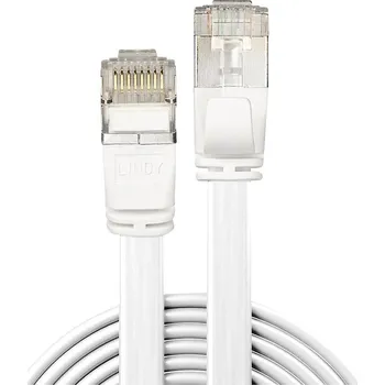 Datový kabel LINDY 47540 RJ45 síťové kabely, propojovací kabely CAT 6A U/FTP 0.30 m bílá s ochranou 1 ks