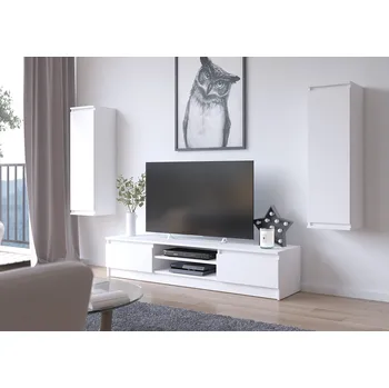 Obývací stěna Obývací stěna CLP - sada nábytku vitrína + bílá TV skříňka