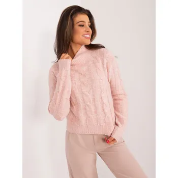 Dámský svetr Krátký svetr s copánky Mayflies světle růžový EU velikost: M