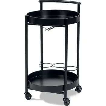 Servírovací stolek Garden Pleasure Servírovací vozík CALLA Anthracite Trolley Tray Držák na barové láhve | 507464