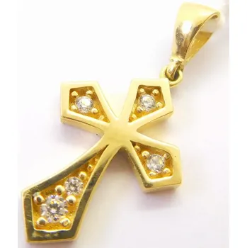 Přívěsek Klenoty Budín Dámský zlatý přívěsek se zirkony křížek 585/1,33gr HK3262 (Klenoty Budín Dámský zlatý přívěsek se zirkony křížek 585/1,33gr HK3262)