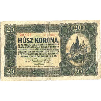 MAĎARSKO. 20 korona 1920. SERIE 2a 071.
