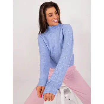 Dámský svetr Krátký svetr s copánky Mayflies modrý EU velikost: S