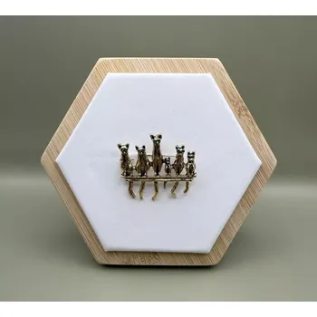 Brož Kovová brož "Kočky na řádku"