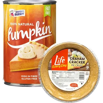 Baking Buddy dýňové pyré 425 g + Life Every Day grahamový dortový korpus 170 g