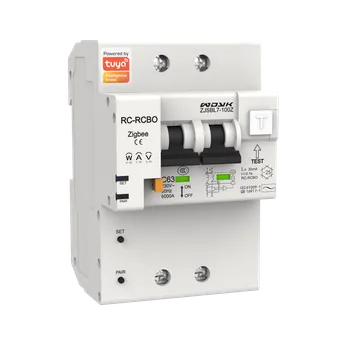 Jistič WDYK jednofázový jistič 2P 10-100A s proudovým chráničem, měření spotřeby, Zigbee 3.0 WDYK2P100ARCBO