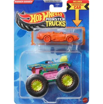 auto na autodráhu Hot Wheels Monster Trucks Rodger Dodger žlutá kola