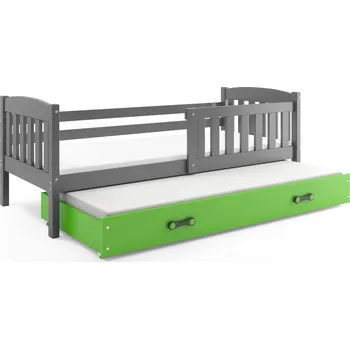 Dětská postel SMB Dětská postel s přistýlkou JAKE 2, 90x190 cm Dekor: Grafit, Barva šuplíku: Zelená