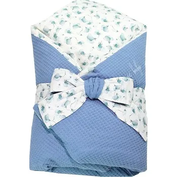 Zavinovačka ENIE BABY péřová zavinovačka 80x80cm Ginkgo Blue/Blue