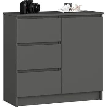 Komoda KOMODA K80 JERRY 1D 3SZ PK GRAFIT ŠEDÁ