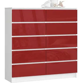 Komoda KOMODA K120 10SZ CLP PK ČERVENÝ LESK
