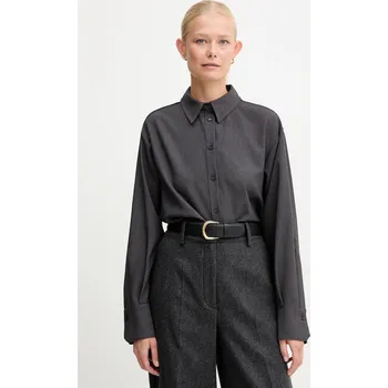 Košile Twinset dámská, šedá barva, relaxed, s klasickým límcem, 252TF2040 90X, vel. 36