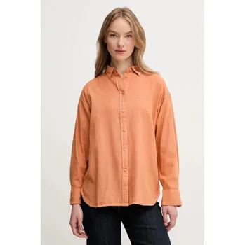 Pánská košile Lněná košile Pepe Jeans CHIPPER PL304993 oranžová 22X, vel. XL