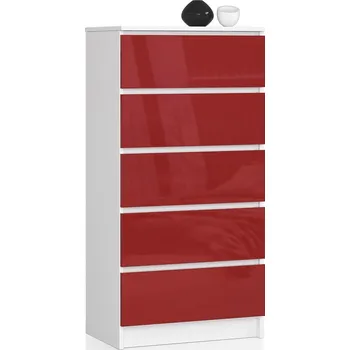 Komoda KOMODA K60 5SZ CLP PK ČERVENÝ LESK