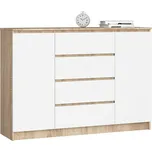 KOMODA K140 2D 4SZ CLP PK DUB SONOMA / BÍLÁ