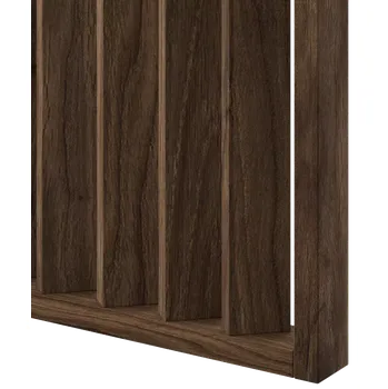 Lamele 3D Dělící lamelová stěna s podstavcem - volně stojící, 990 x 2005 mm, (MDF), OŘECH V úhlu 45° k základně