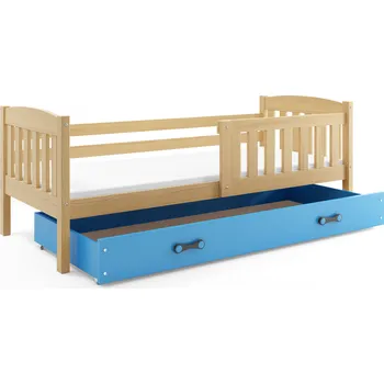 Dětská postel SMB Dětská postel se šuplíkem JAKE 1, 90x190 cm Dekor: Borovice, Barva šuplíku: Modrá