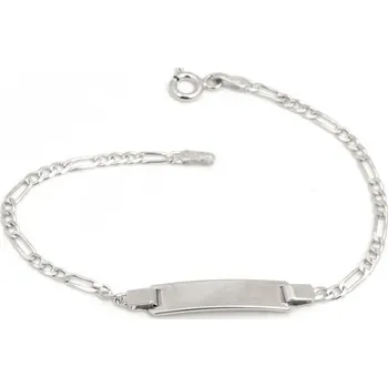 Náramek Stříbrný náramek figaro s destičkou 16 cm STNA0931F