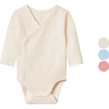 Kojenecký body lupilu® Dětské zavinovací body s dlouhými rukávy z merino vlny a hedvábí